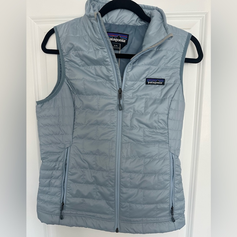 Patagonia Steam Blue Quilted Vest Womens S